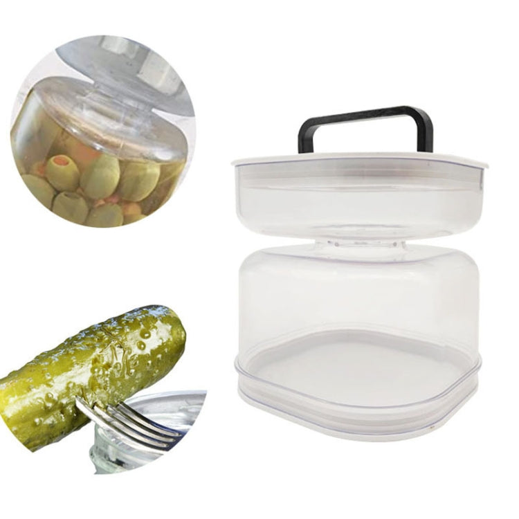 Kitchen Wet And Dry Separate Pickle Jar Plastic Wet And Dry Dispenser Hourglass Can, Style: Square