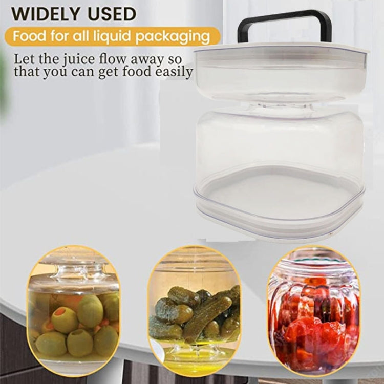 Kitchen Wet And Dry Separate Pickle Jar Plastic Wet And Dry Dispenser Hourglass Can, Style: Round Extension With Fork