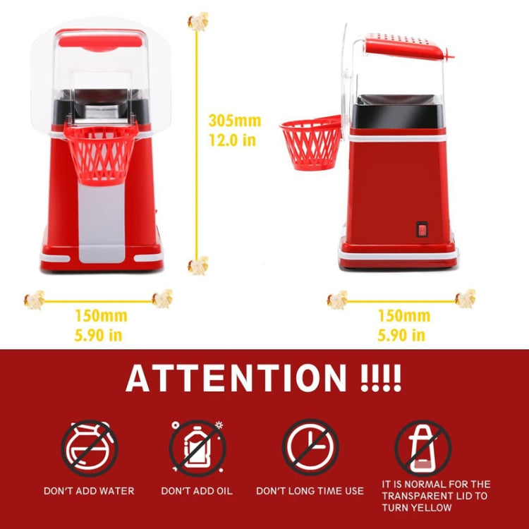 1200W Basket Popcorn Machine Electric Automatic Corn Popper 220V UK Plug