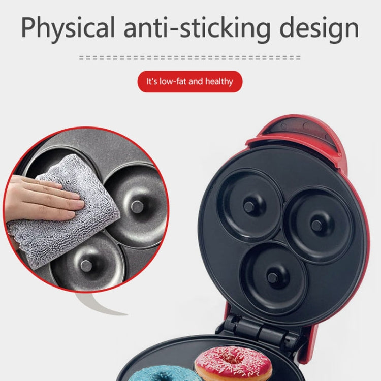 350W Mini Donut Maker Machine Can Make 3 Doughnuts  110V US Plug(Red)