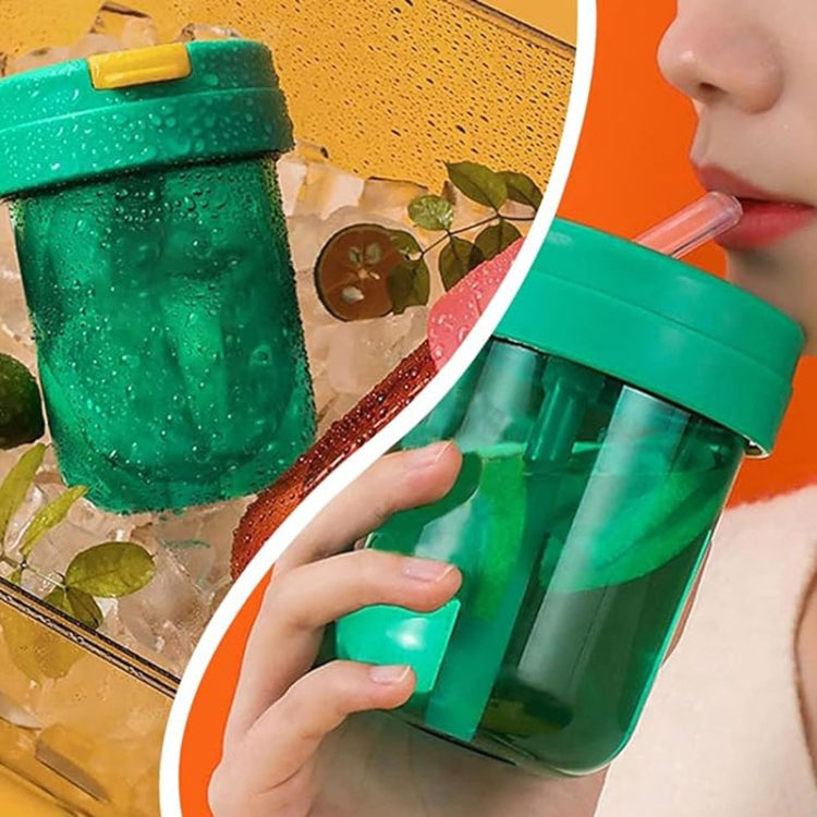 300ml Mini Children Water Mug Leakage-proof Student Plastic Portable Straw Cup(Yellow)