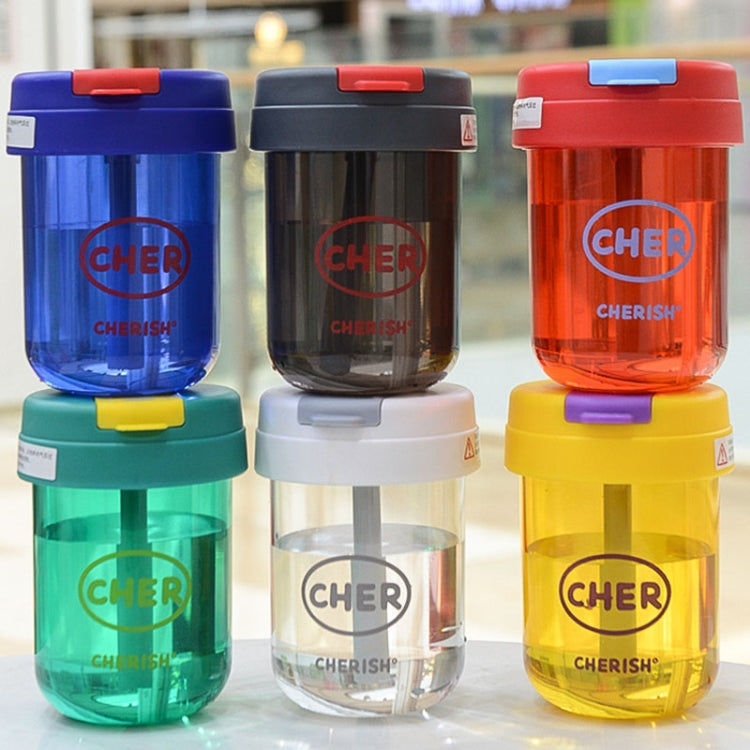 300ml Mini Children Water Mug Leakage-proof Student Plastic Portable Straw Cup(Yellow)