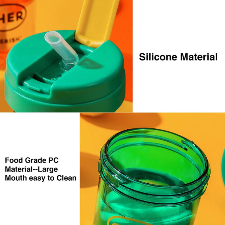300ml Mini Children Water Mug Leakage-proof Student Plastic Portable Straw Cup(Green)