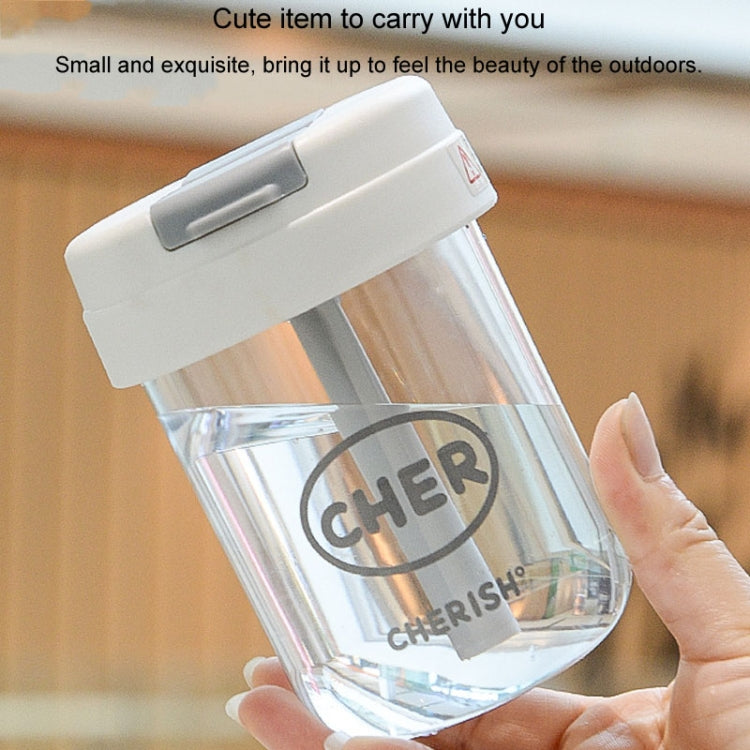 300ml Mini Children Water Mug Leakage-proof Student Plastic Portable Straw Cup(Yellow)