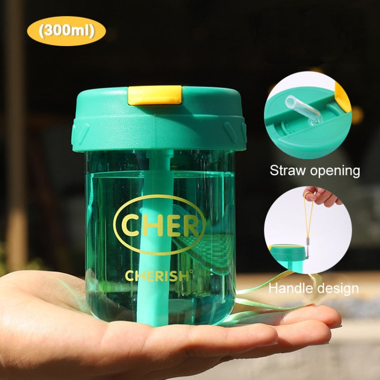 300ml Mini Children Water Mug Leakage-proof Student Plastic Portable Straw Cup(Yellow)