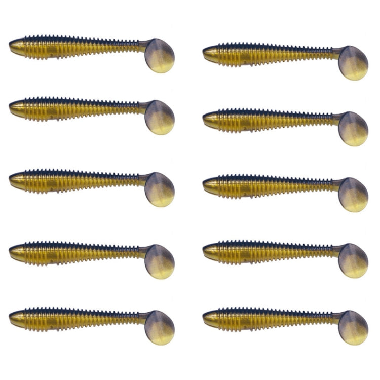 5.5cm 10pcs /Pack HENGJIA Spaghetti Worm T-Tail Soft Bait Spiral Fishing Dummy Lures(Color 2)