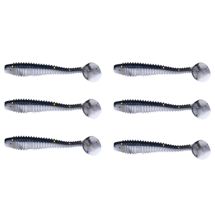 7.5cm 6pcs /Pack HENGJIA Spaghetti Worm T-Tail Soft Bait Spiral Fishing Dummy Lures(Color 1)