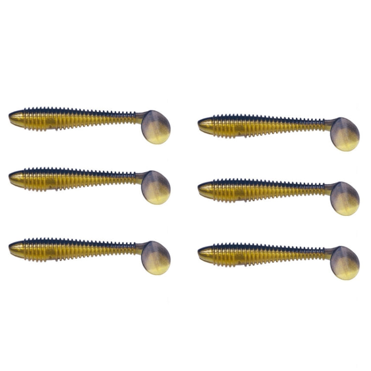 7.5cm 6pcs /Pack HENGJIA Spaghetti Worm T-Tail Soft Bait Spiral Fishing Dummy Lures(Color 2)