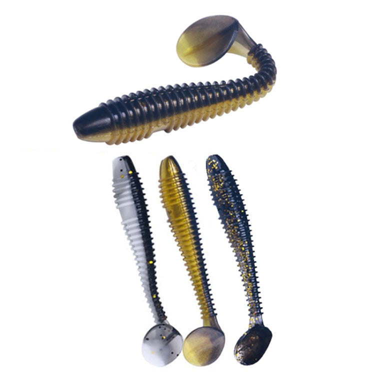 7.5cm 6pcs /Pack HENGJIA Spaghetti Worm T-Tail Soft Bait Spiral Fishing Dummy Lures(Color 1)