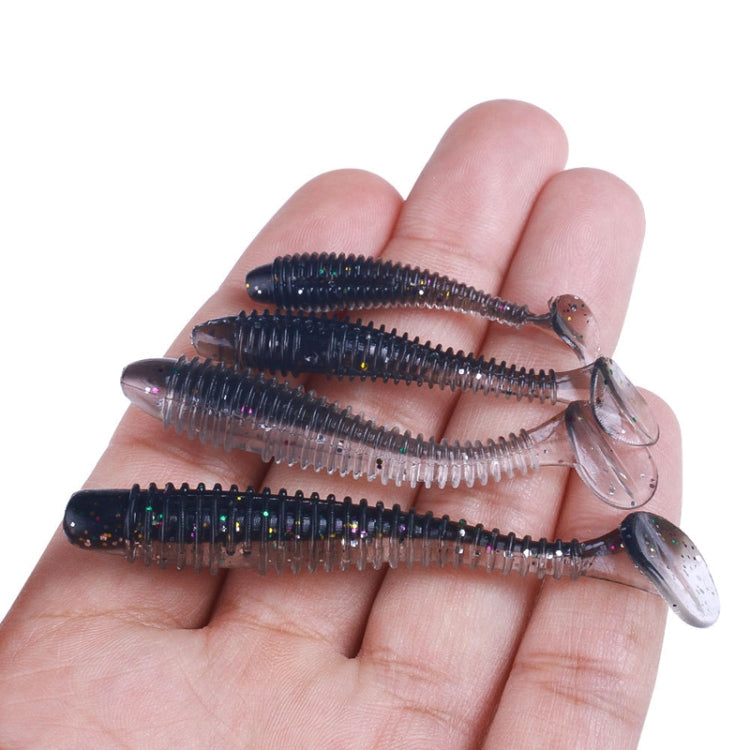 4.5cm 10pcs /Pack HENGJIA Spaghetti Worm T-Tail Soft Bait Spiral Fishing Dummy Lures(Color 5)