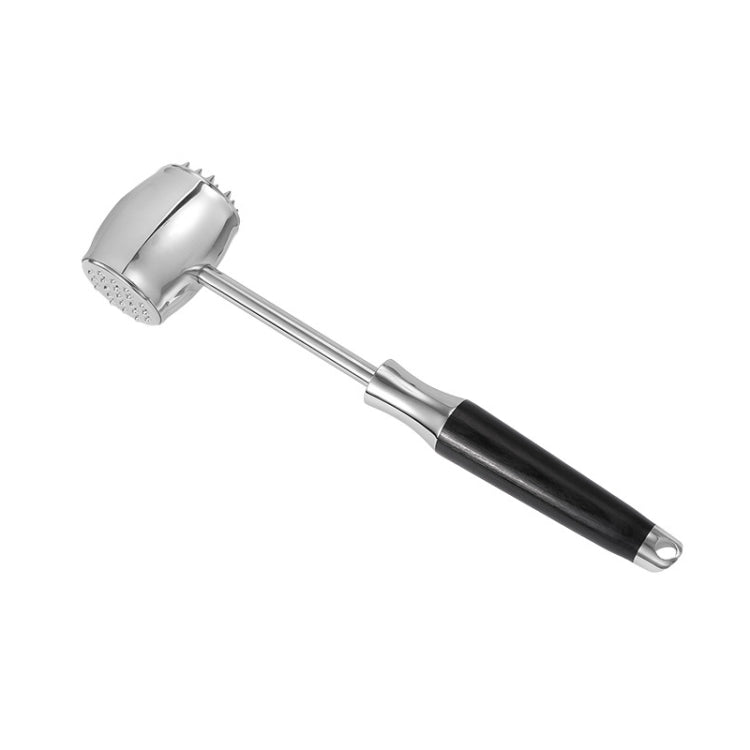 304 Stainless Steel Beef Hammer Thickened Solid Knocker Kitchen Double Sided Meat Looser, Handle: Black Color Wood