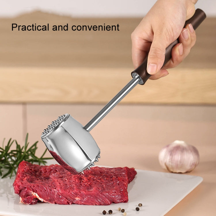 304 Stainless Steel Beef Hammer Thickened Solid Knocker Kitchen Double Sided Meat Looser, Handle: Aluminum