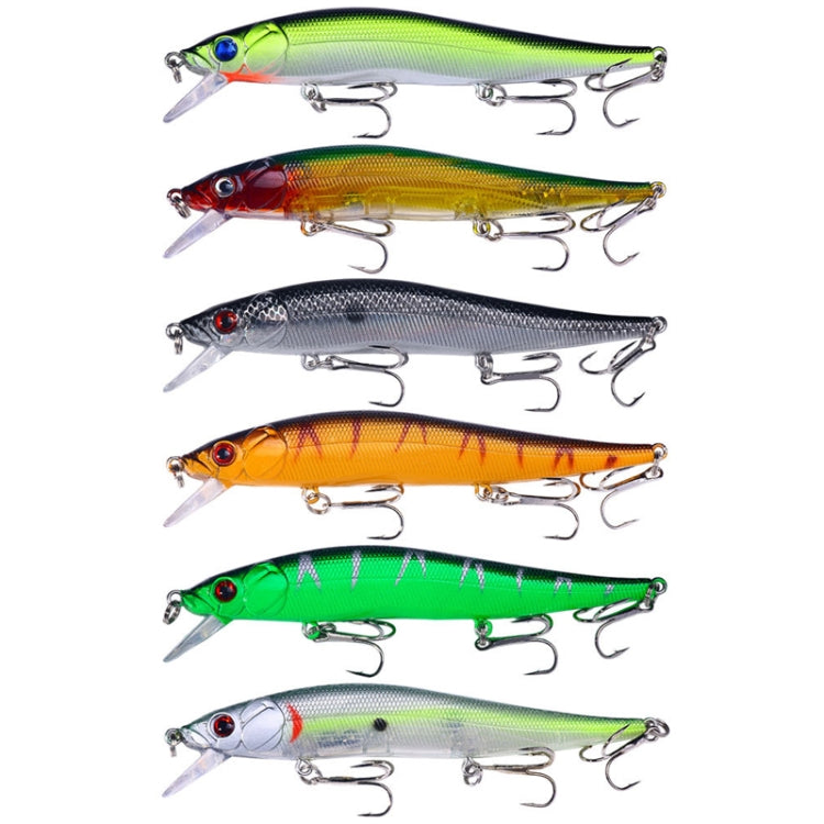 6colors /Set HENGJIA MI169 Submerged Minnow Dummy Bait Lua Hard Fishing Lures, Size: 12cm 13.6g
