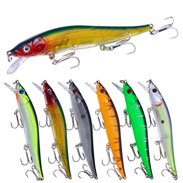 6colors /Set HENGJIA MI169 Submerged Minnow Dummy Bait Lua Hard Fishing Lures, Size: 12cm 13.6g