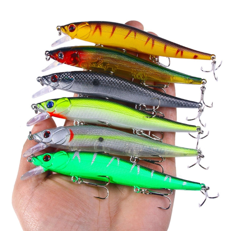 6colors /Set HENGJIA MI169 Submerged Minnow Dummy Bait Lua Hard Fishing Lures, Size: 12cm 13.6g