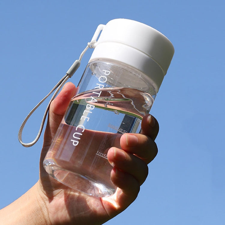 Outdoor Large Capacity Sports Mug Frosted Plastic Portable Leak-proof Teacups, Color: 400ml Transparent White