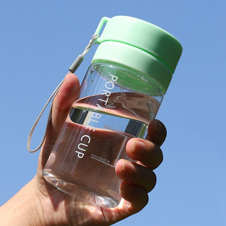 Outdoor Large Capacity Sports Mug Frosted Plastic Portable Leak-proof Teacups, Color: 400ml Transparent Green