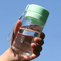 Outdoor Large Capacity Sports Mug Frosted Plastic Portable Leak-proof Teacups, Color: 400ml Transparent Green