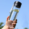 Outdoor Large Capacity Sports Mug Frosted Plastic Portable Leak-proof Teacups, Color: 800ml Transparent Black