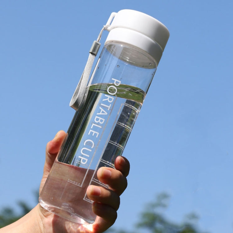 Outdoor Large Capacity Sports Mug Frosted Plastic Portable Leak-proof Teacups, Color: 800ml Transparent White