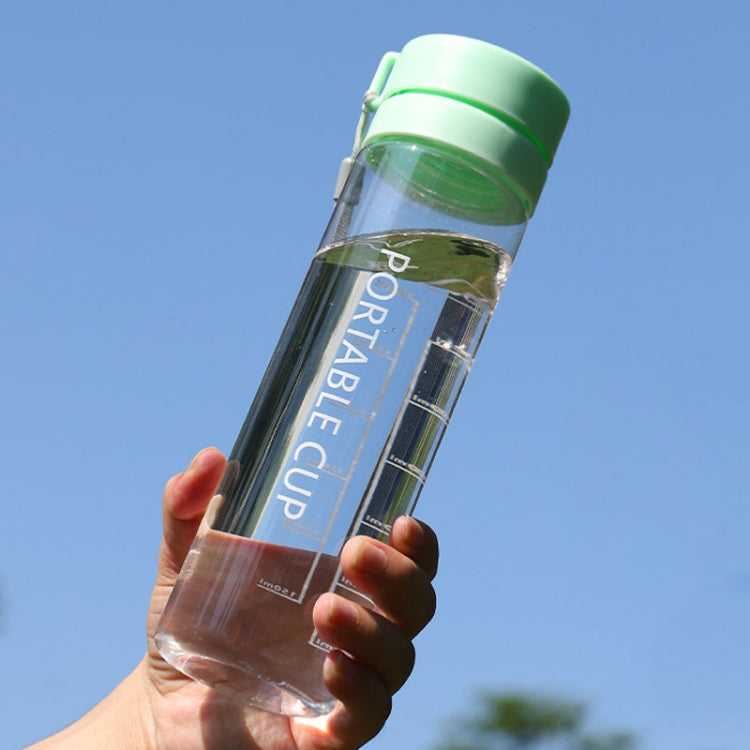 Outdoor Large Capacity Sports Mug Frosted Plastic Portable Leak-proof Teacups, Color: 800ml Transparent Green
