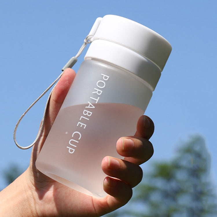 Outdoor Large Capacity Sports Mug Frosted Plastic Portable Leak-proof Teacups, Color: 400ml Frosted White