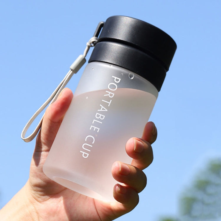 Outdoor Large Capacity Sports Mug Frosted Plastic Portable Leak-proof Teacups, Color: 400ml Frosted Black