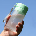 Outdoor Large Capacity Sports Mug Frosted Plastic Portable Leak-proof Teacups, Color: 400ml Frosted Green
