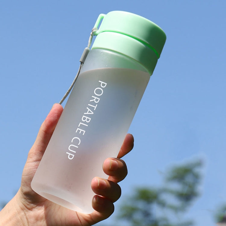 Outdoor Large Capacity Sports Mug Frosted Plastic Portable Leak-proof Teacups, Color: 600ml Frosted Green