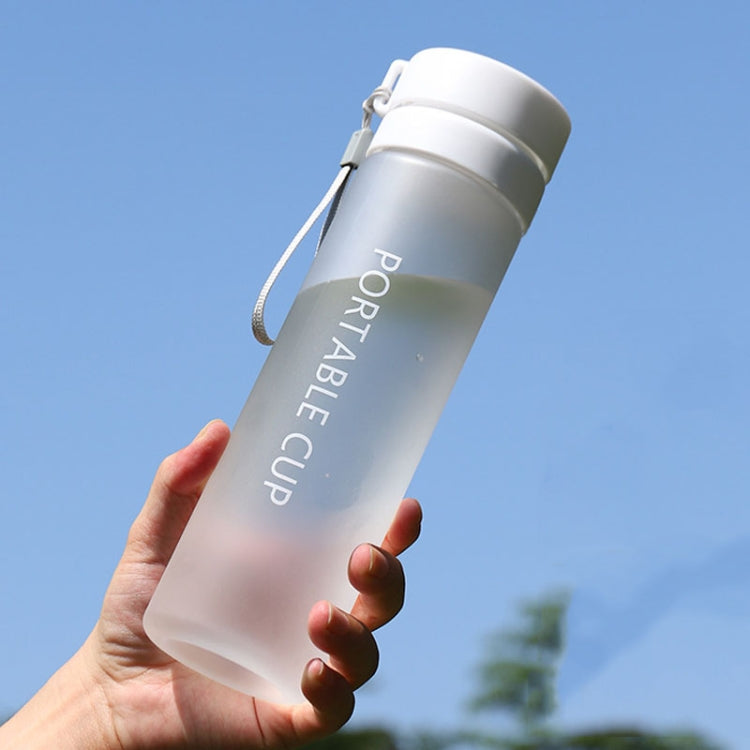 Outdoor Large Capacity Sports Mug Frosted Plastic Portable Leak-proof Teacups, Color: 800ml Frosted White