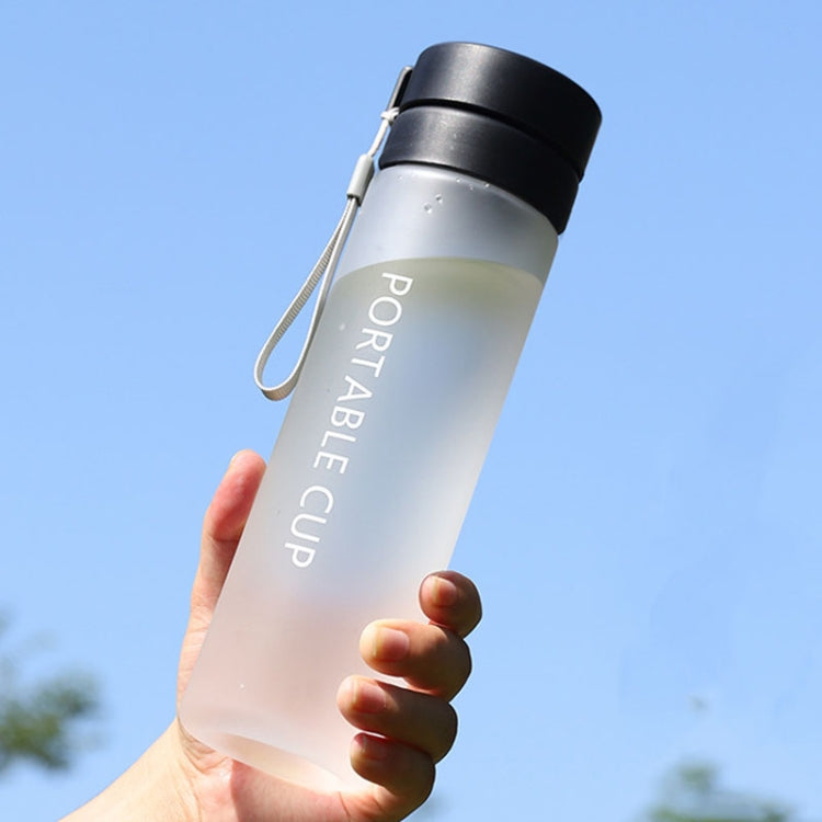 Outdoor Large Capacity Sports Mug Frosted Plastic Portable Leak-proof Teacups, Color: 800ml Frosted Black