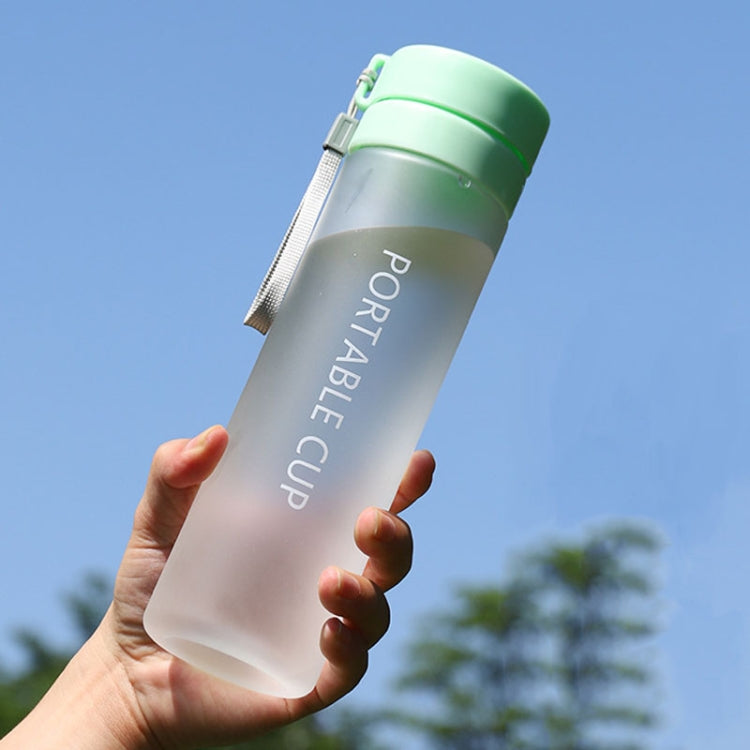 Outdoor Large Capacity Sports Mug Frosted Plastic Portable Leak-proof Teacups, Color: 800ml Frosted Green