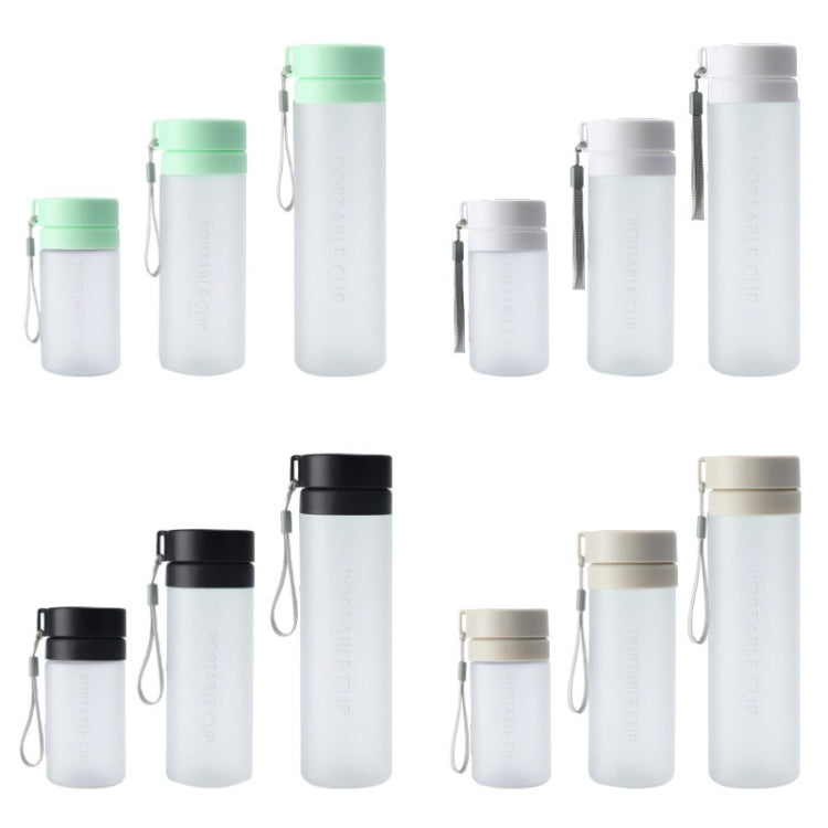 Outdoor Large Capacity Sports Mug Frosted Plastic Portable Leak-proof Teacups, Color: 400ml Transparent White