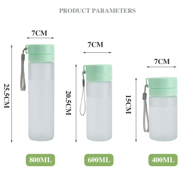 Outdoor Large Capacity Sports Mug Frosted Plastic Portable Leak-proof Teacups, Color: 800ml Transparent White