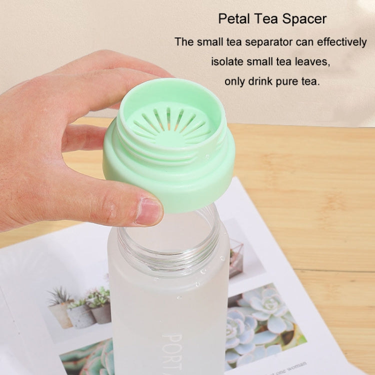 Outdoor Large Capacity Sports Mug Frosted Plastic Portable Leak-proof Teacups, Color: 400ml Transparent White