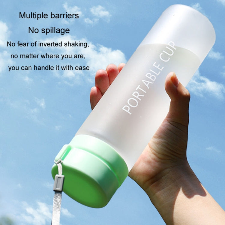 Outdoor Large Capacity Sports Mug Frosted Plastic Portable Leak-proof Teacups, Color: 800ml Frosted Green