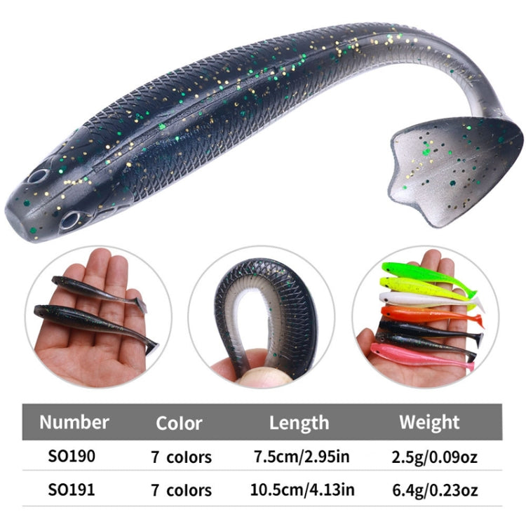 7.5cm 10pcs /Pack HENGJIA T-Tail Soft Dummy Bait Freshwater Fishing Lures(Color 6)