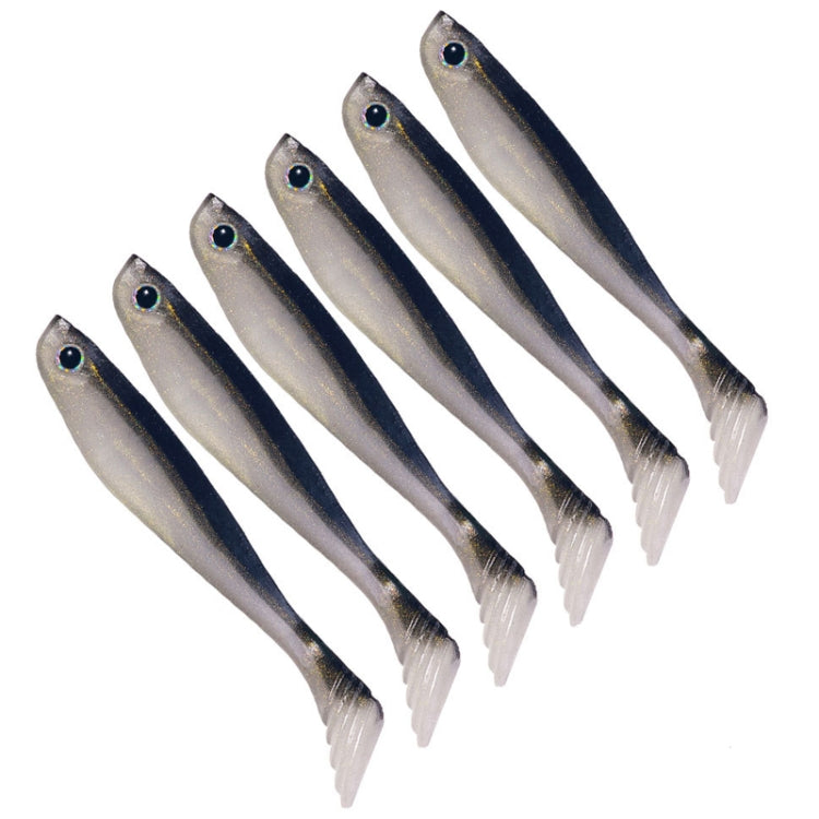 6pcs /Pack HENGJIA T-Tail Soft Dummy Bait Freshwater Fishing Lures, Size: 10cm 5.3g(Color 1)
