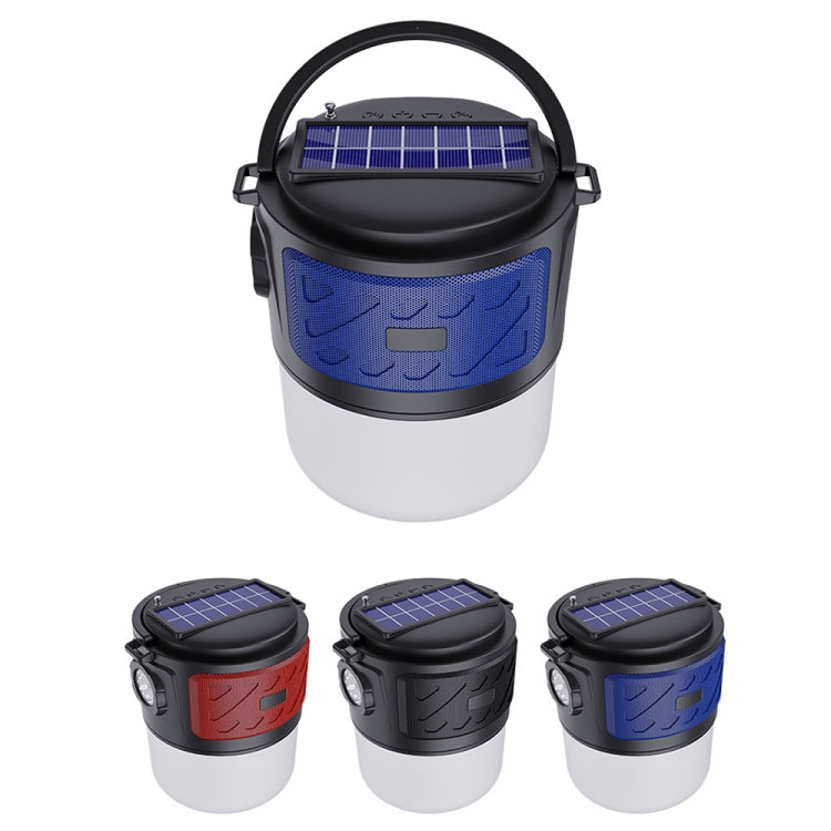 DV-V12 Outdoor Solar Camping Light FM Card Bluetooth Speaker(Red)