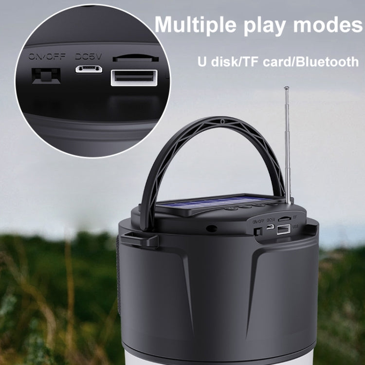 DV-V12 Outdoor Solar Camping Light FM Card Bluetooth Speaker(Blue)