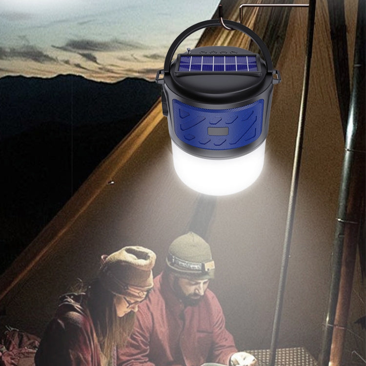 DV-V12 Outdoor Solar Camping Light FM Card Bluetooth Speaker(Black)