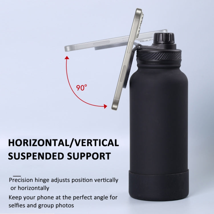 1000ml Sports Bottle With Phone Magnetic Holder Stainless Steel Thermos Cup