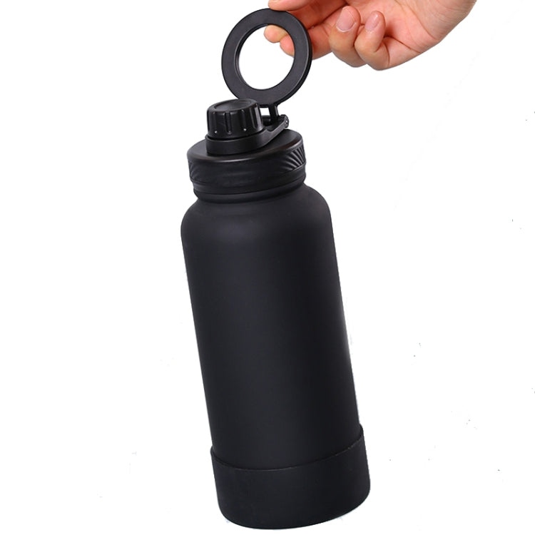 1000ml Sports Bottle With Phone Magnetic Holder Stainless Steel Thermos Cup