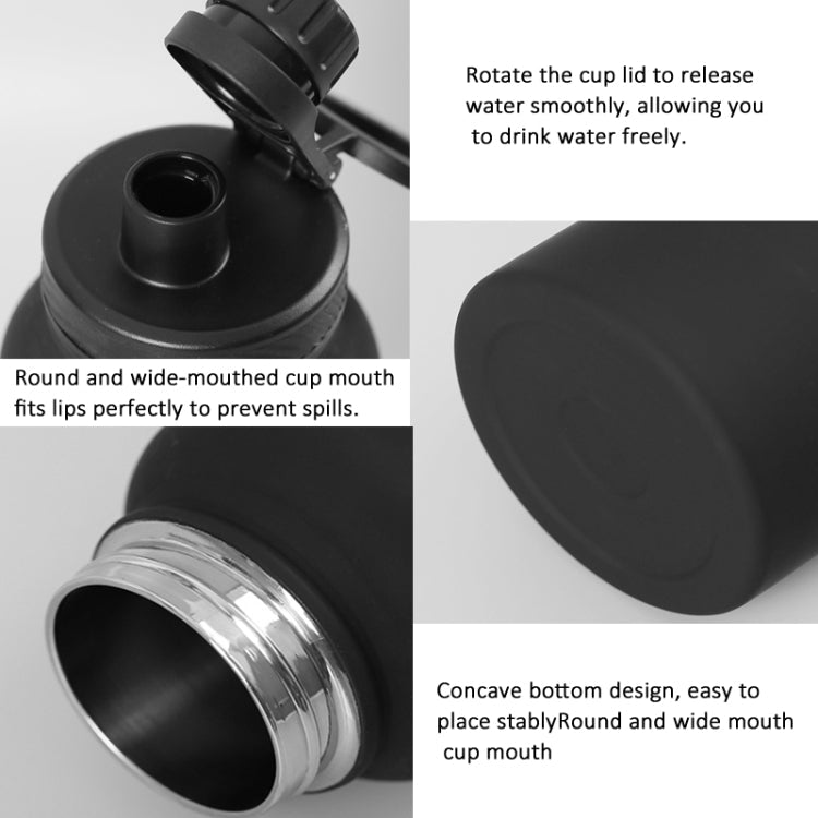 1000ml Sports Bottle With Phone Magnetic Holder Stainless Steel Thermos Cup