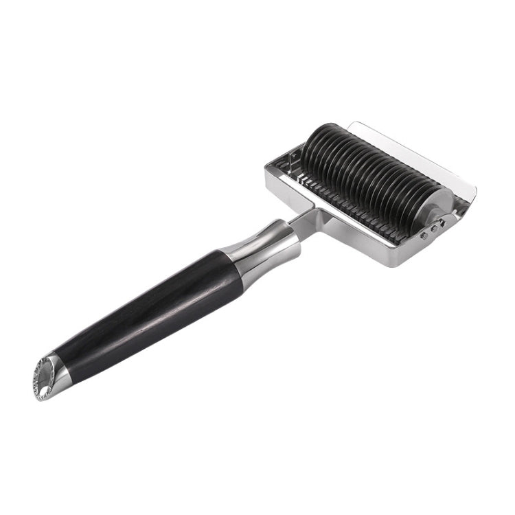 304 Stainless Steel Pusher Multifunctional Noodle Sword Thickening Kitchen Noodle Cutter, Style: Black Color Wood Handle 2.5mm