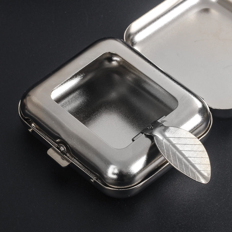 Mini Metal Ashtray Outdoor Portable Pocket Cigarette Holder, Style: Square