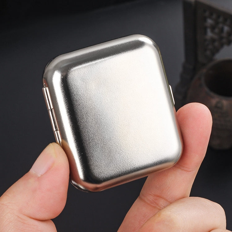 Mini Metal Ashtray Outdoor Portable Pocket Cigarette Holder, Style: Square