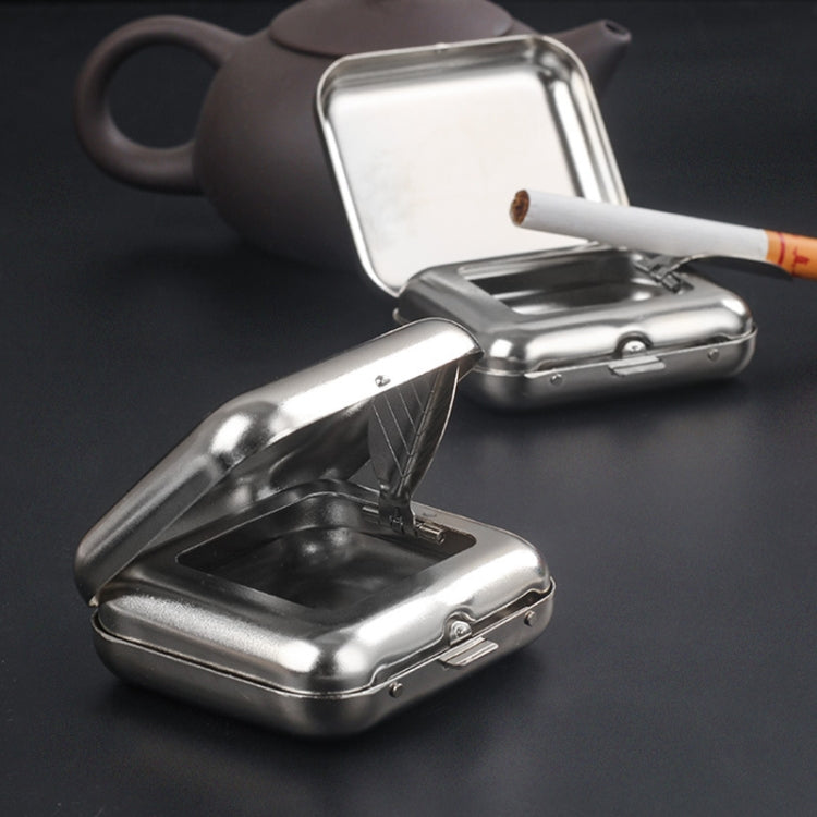 Mini Metal Ashtray Outdoor Portable Pocket Cigarette Holder, Style: Square