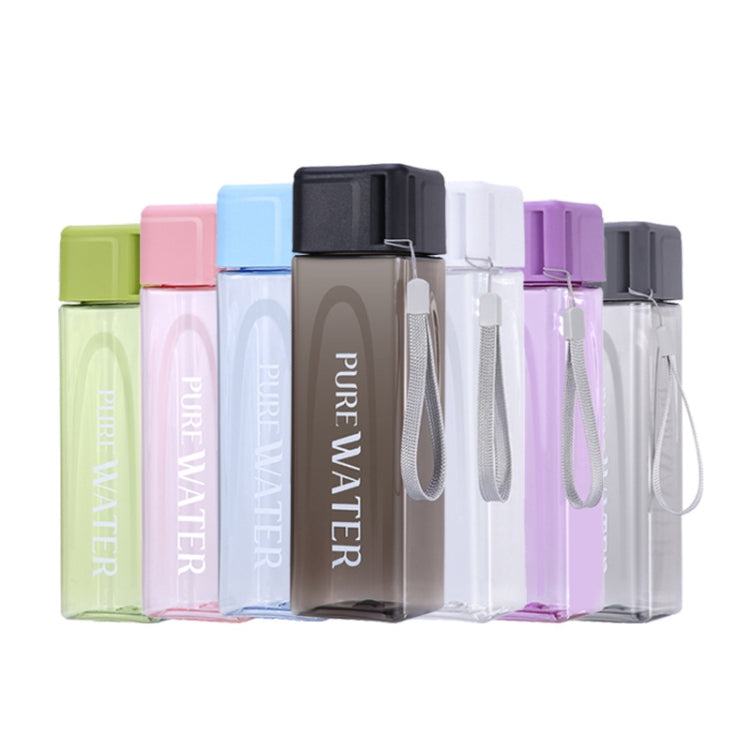 500ml Simple Square Mug Portable Leak-Proof Plastic Cup Sports Camping Bottle(White)