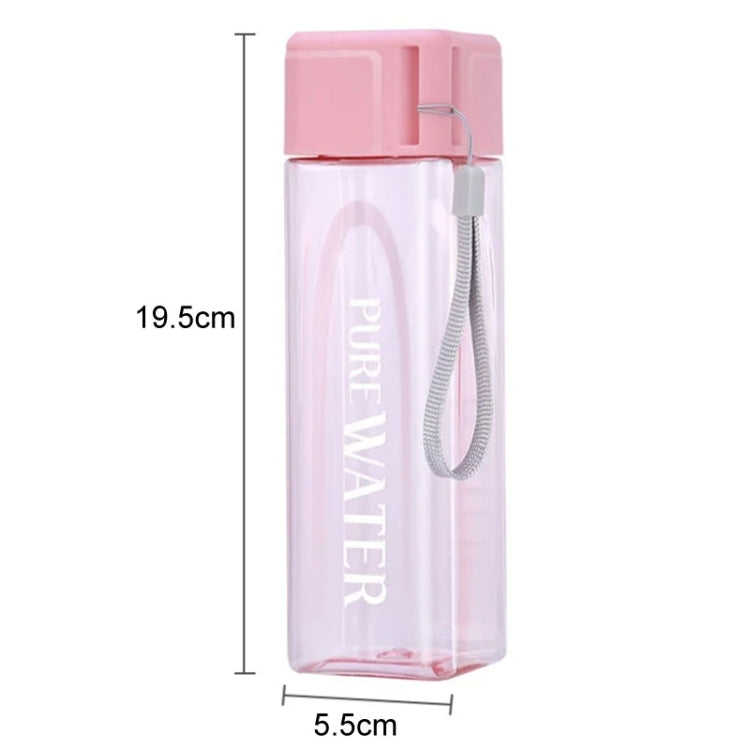 500ml Simple Square Mug Portable Leak-Proof Plastic Cup Sports Camping Bottle(Grey)
